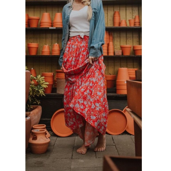 Free People Tiered Smocked Maxi Skirt - Picture 5 of 8